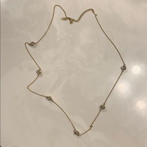Kate Spade Long Gold Rhinestone Necklace